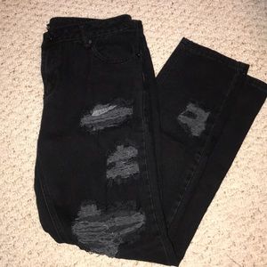 By Together black distressed skinny jeans
